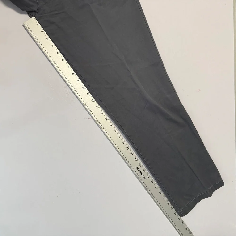 Lands End No Iron Traditional Fit Chinos Gray Cotton Flat Front Pants 40x33